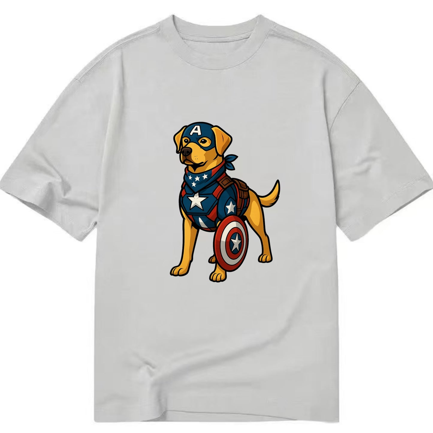 Labrador Captain America  - Classic T-shirt - Grey