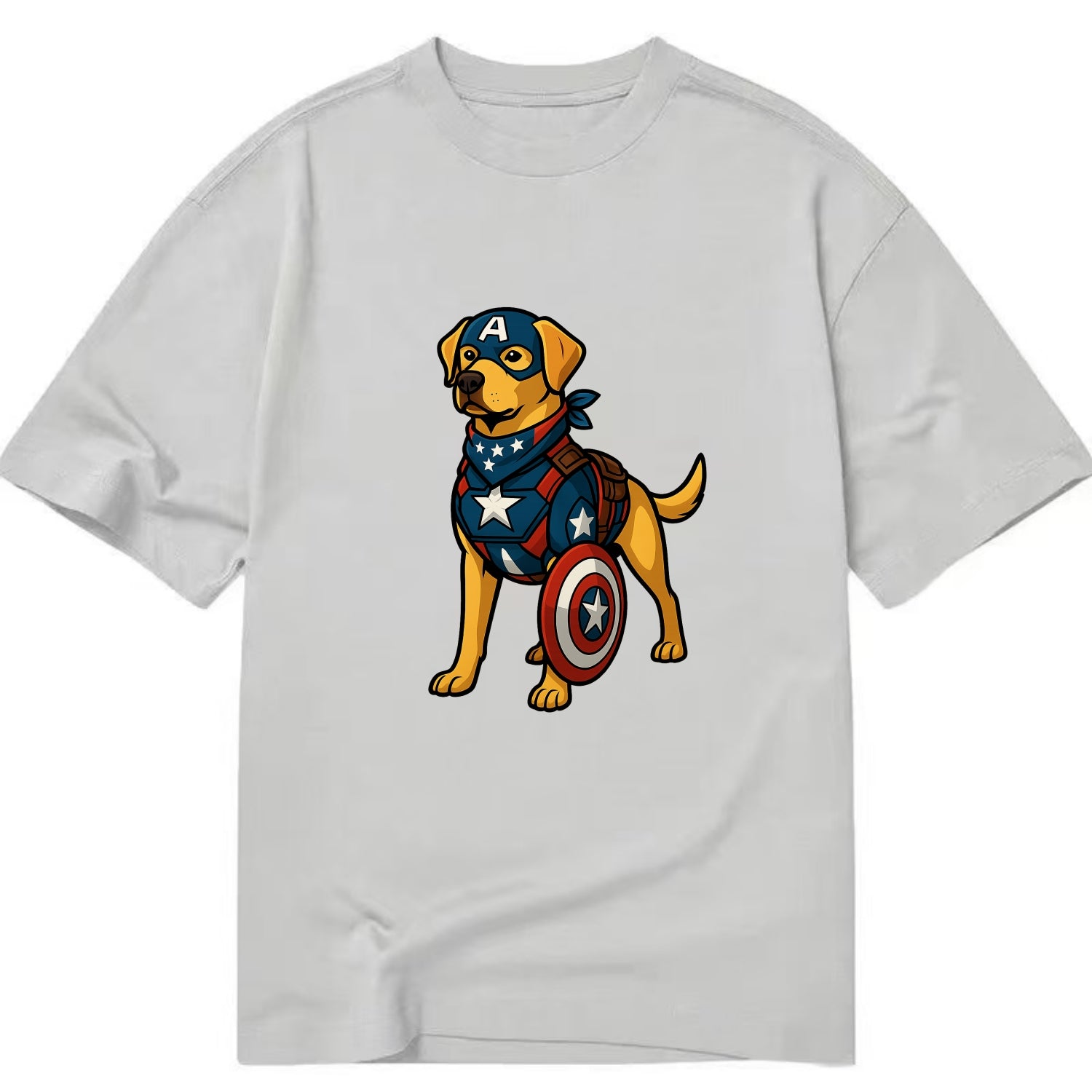 Labrador Captain America  - Classic T-shirt - Grey