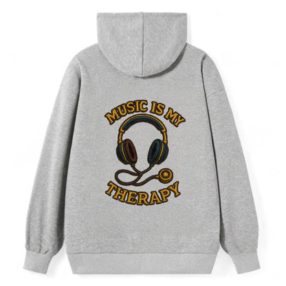 Music Is My Therapy  - Classic Pullover Hoodie - Grey