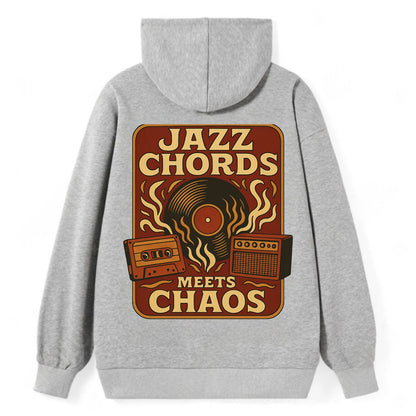 Jazz chords with hyperpop energy - "Jazz Meets Chaos" - unexpected fusion - Classic Pullover Hoodie - Grey