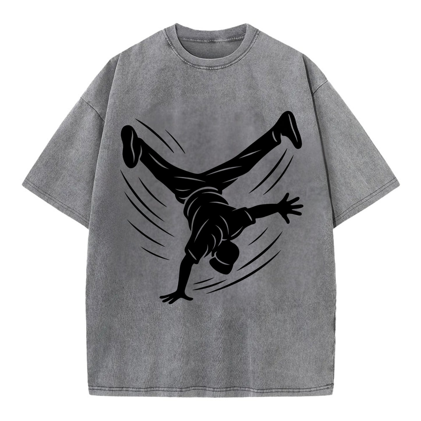 Breakdancer windmill move - Vintage T-shirt - Grey