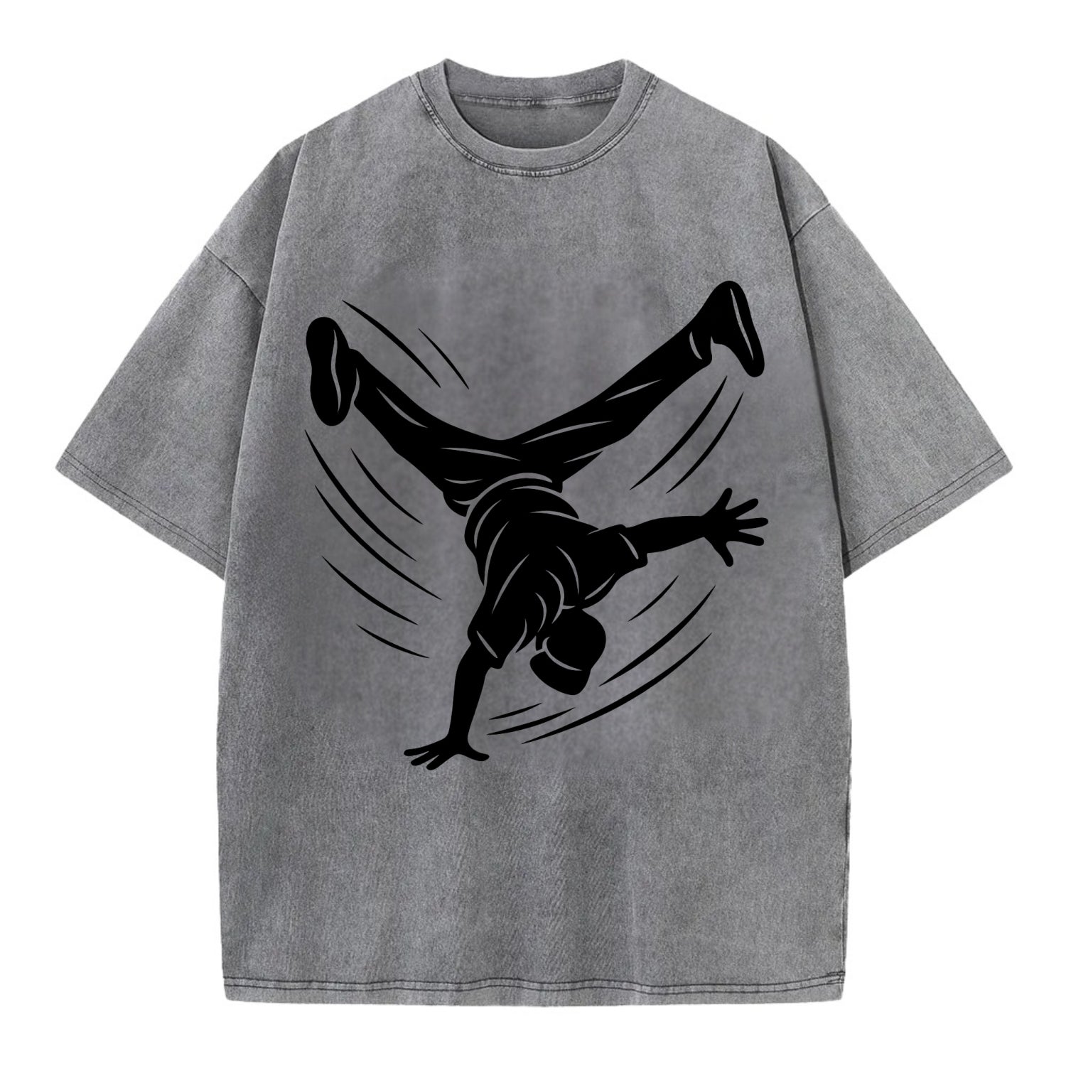 Breakdancer windmill move - Vintage T-shirt - Grey