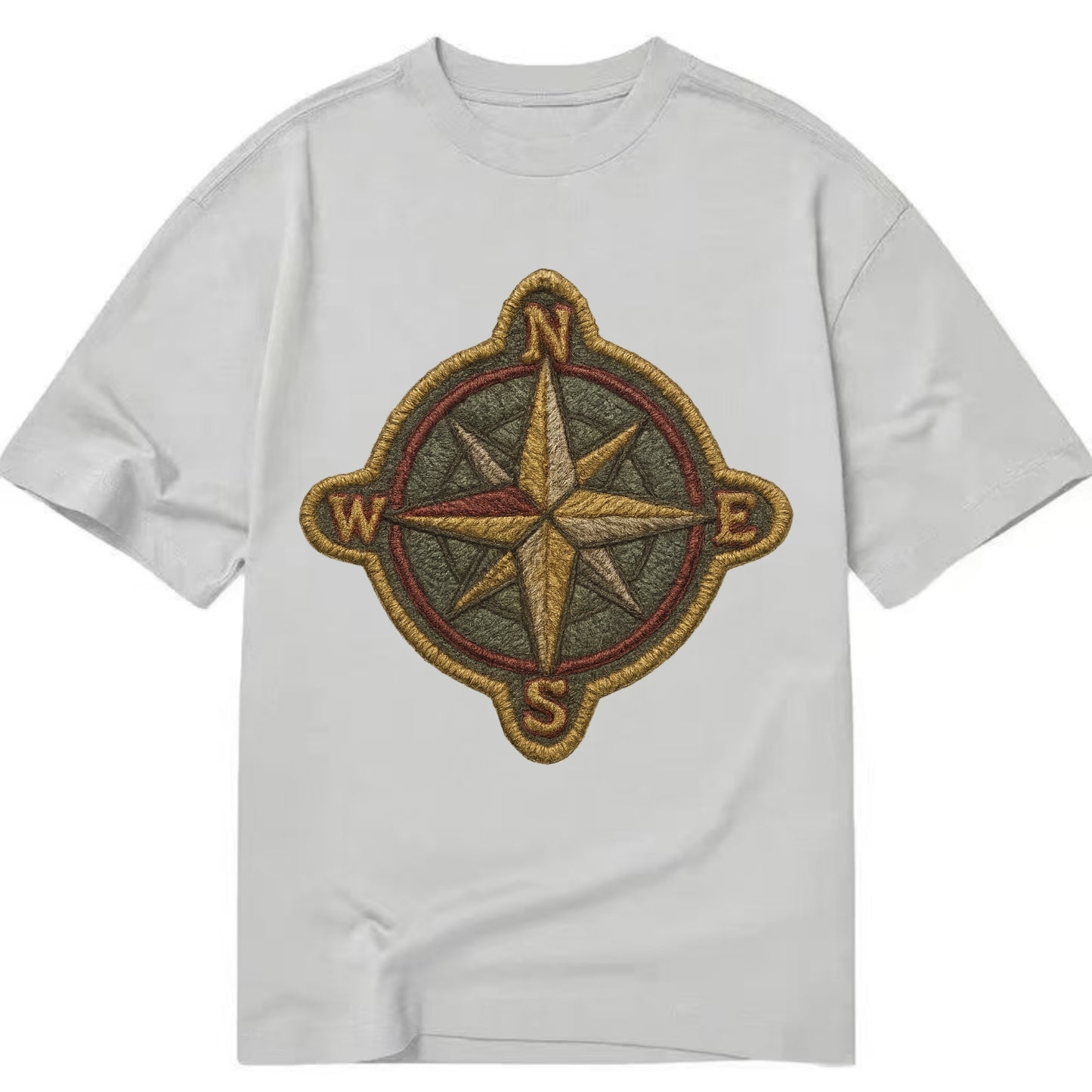 Compass rose with cardinal directions - explorer symbol - Classic T-shirt - Grey