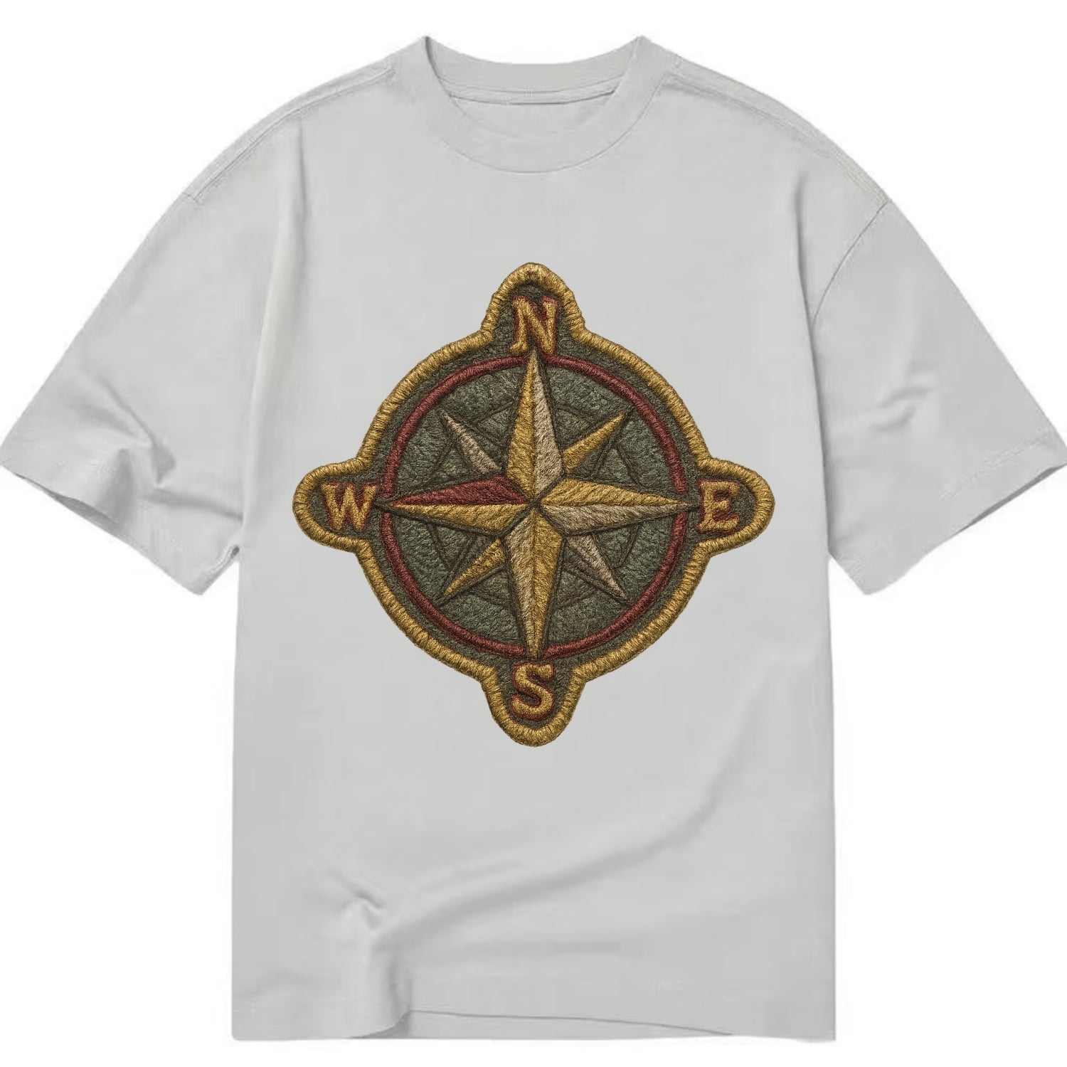 Compass rose with cardinal directions - explorer symbol - Classic T-shirt - Grey