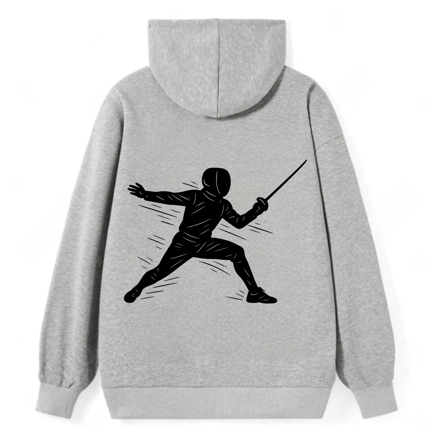 Fencer lunging attack position - Classic Pullover Hoodie - Grey