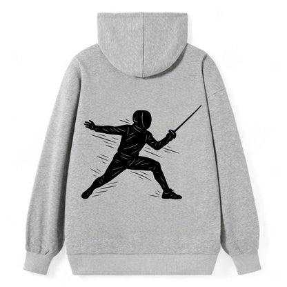 Fencer lunging attack position - Classic Pullover Hoodie - Grey