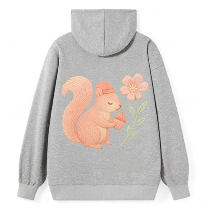 Coral Squirrel - Classic Pullover Hoodie - Grey