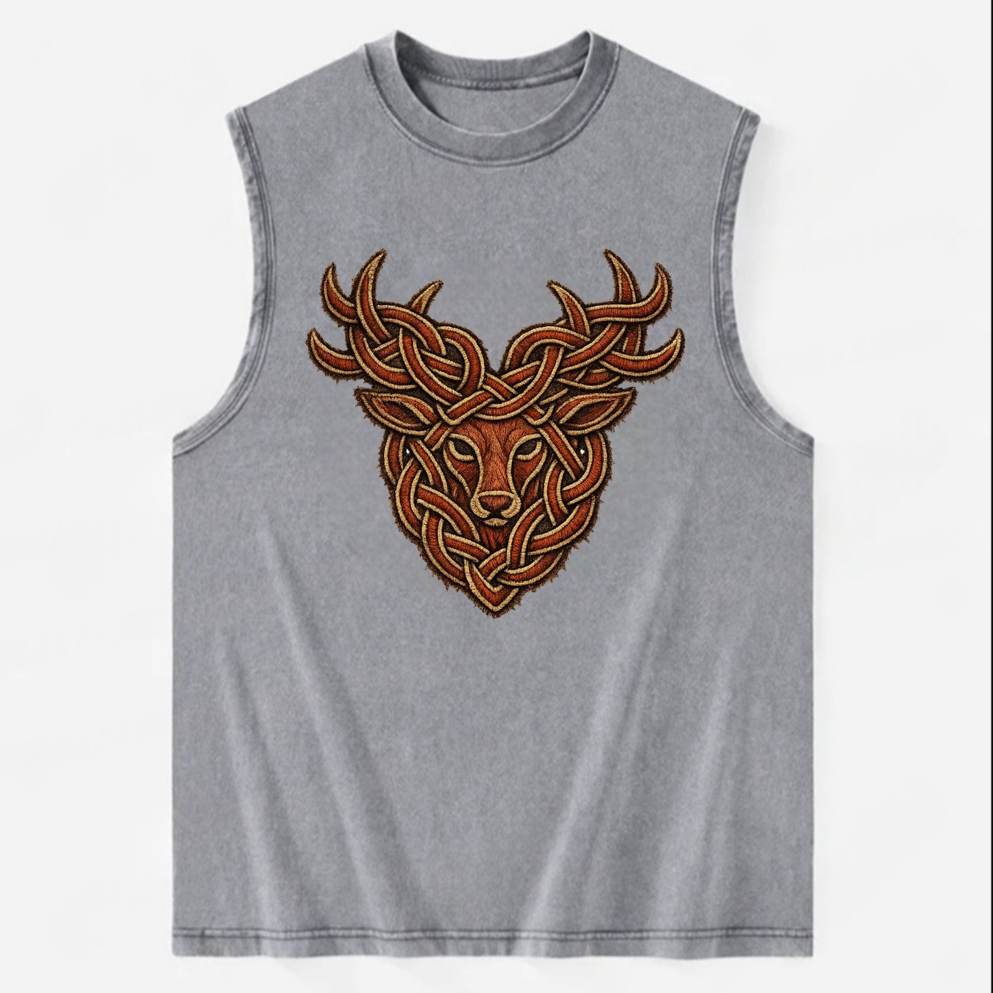 Stag Knot - Vintage Washed Tank - Grey