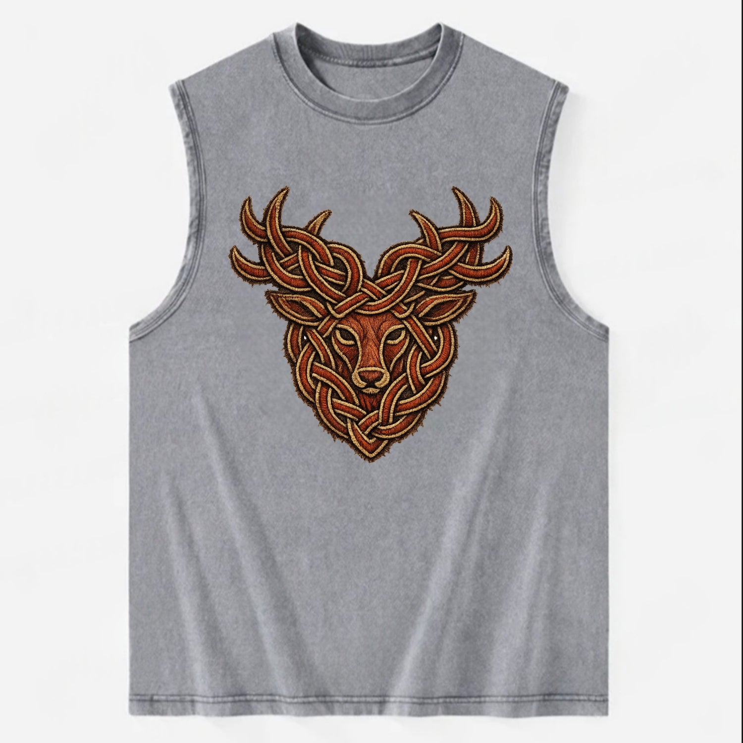 Stag Knot - Vintage Washed Tank - Grey