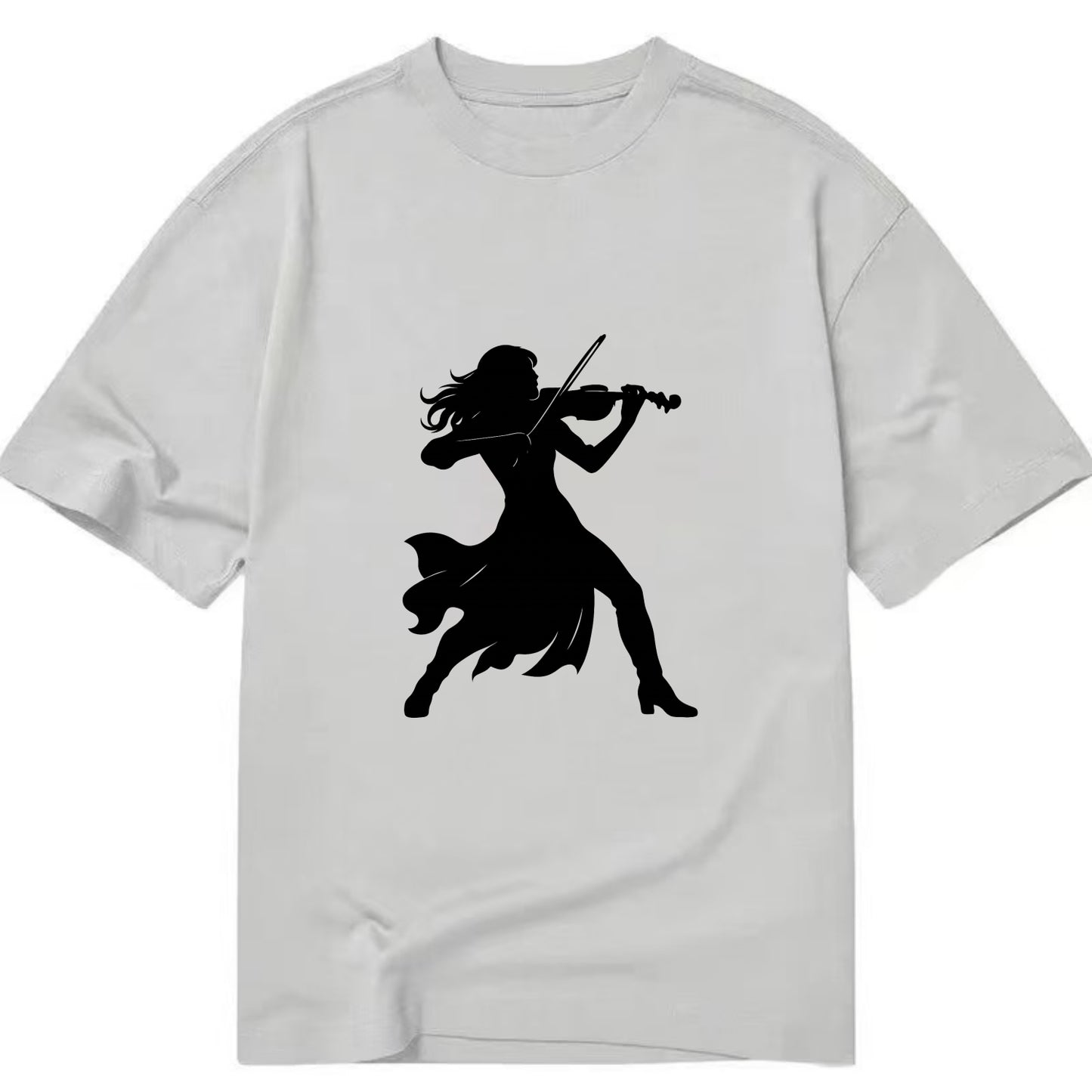 Violinist performing dramatic pose - Classic T-shirt - Grey
