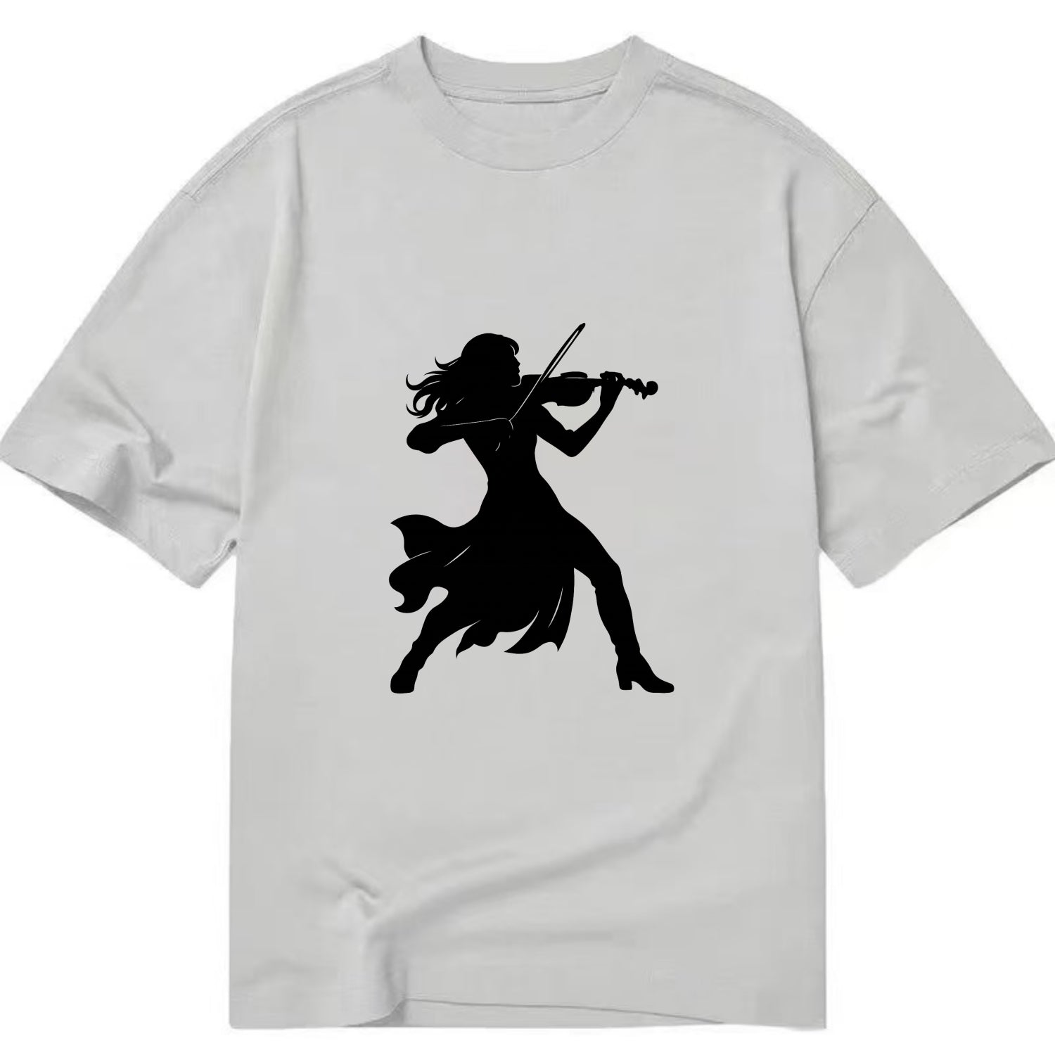 Violinist performing dramatic pose - Classic T-shirt - Grey