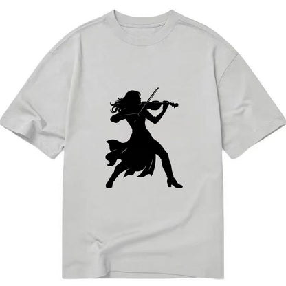 Violinist performing dramatic pose - Classic T-shirt - Grey