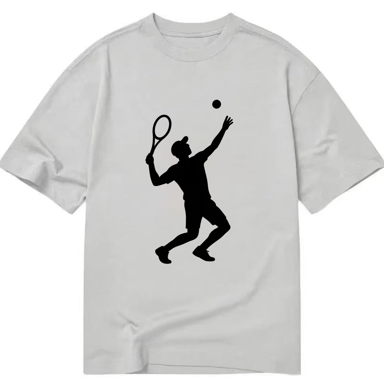Tennis player serving powerful shot - Classic T-shirt - Grey