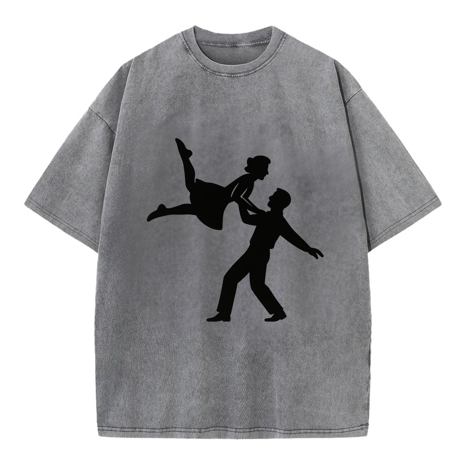 Swing dancers aerial lift - Vintage T-shirt - Grey