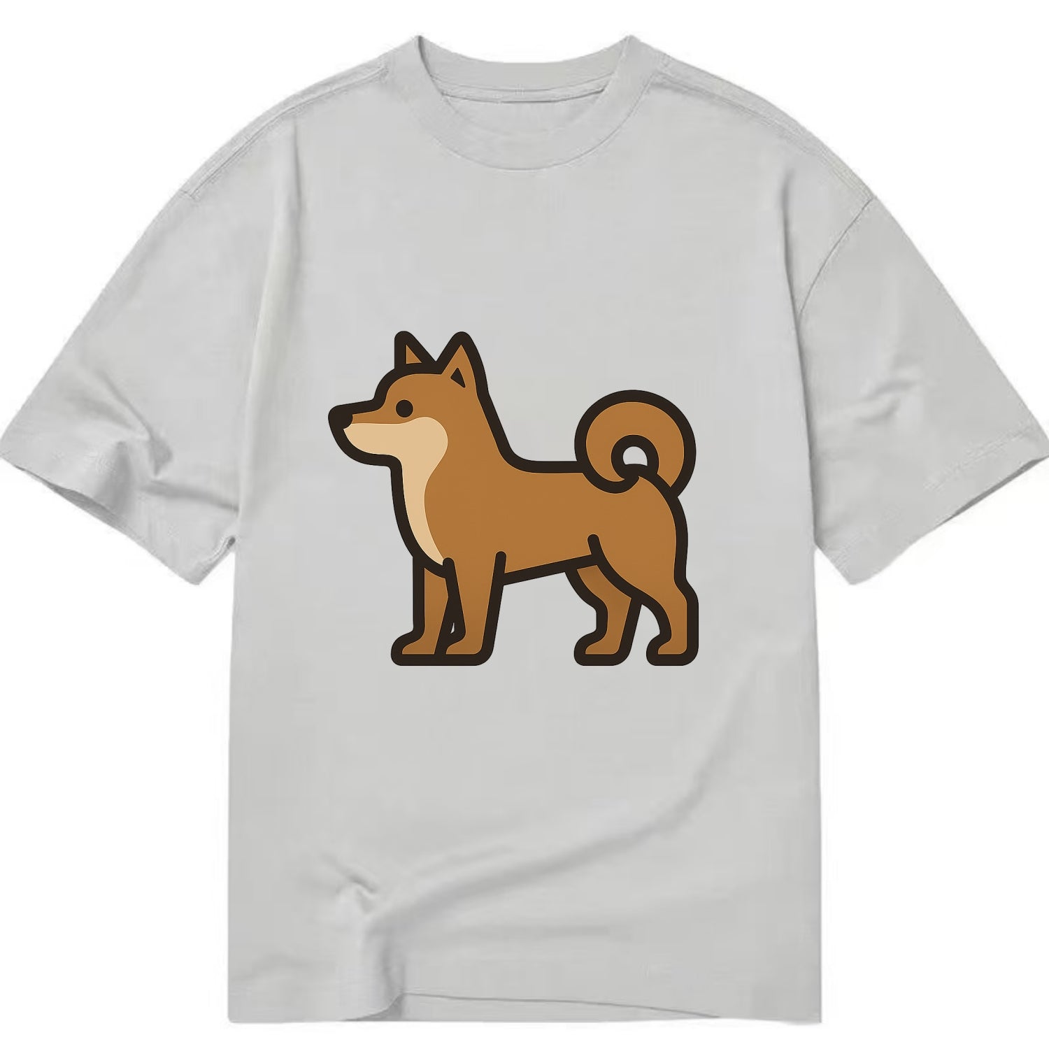 Shiba Inu - Red sesame flat side profile - Classic T-shirt - Grey