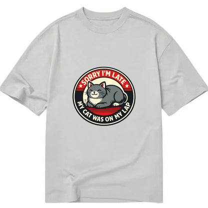 Charming Cat Loaf Excuse Emblem - Classic T-shirt - Grey