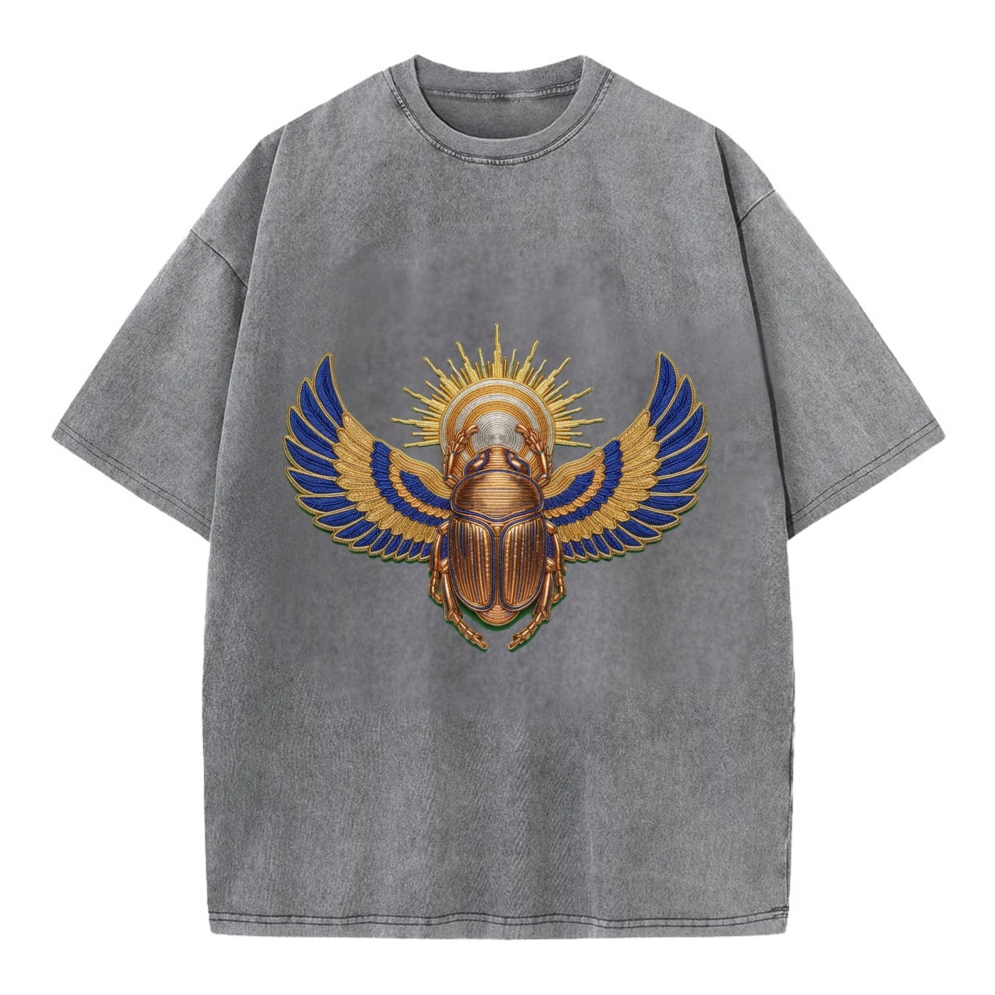 Winged Scarab - Vintage T-shirt - Grey