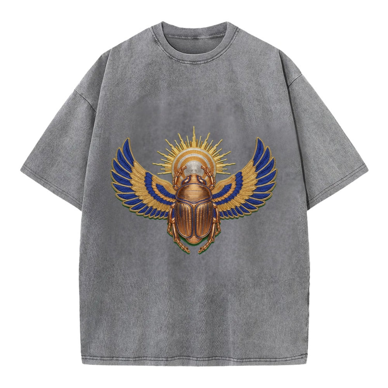 Winged Scarab - Vintage T-shirt - Grey