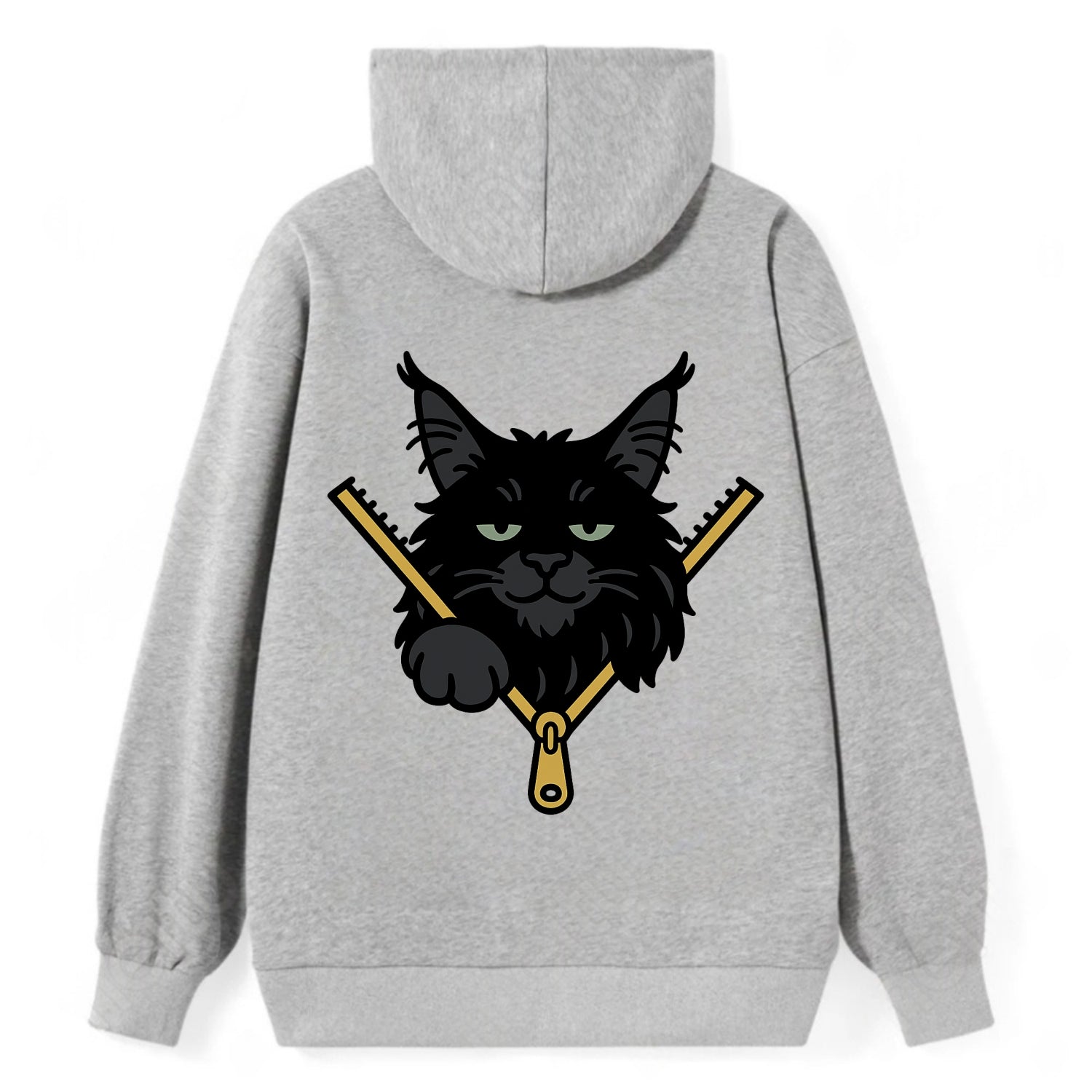 Black Maine Coon - Classic Pullover Hoodie - Grey
