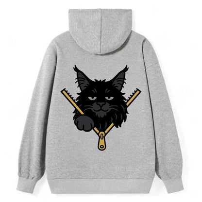 Black Maine Coon - Classic Pullover Hoodie - Grey
