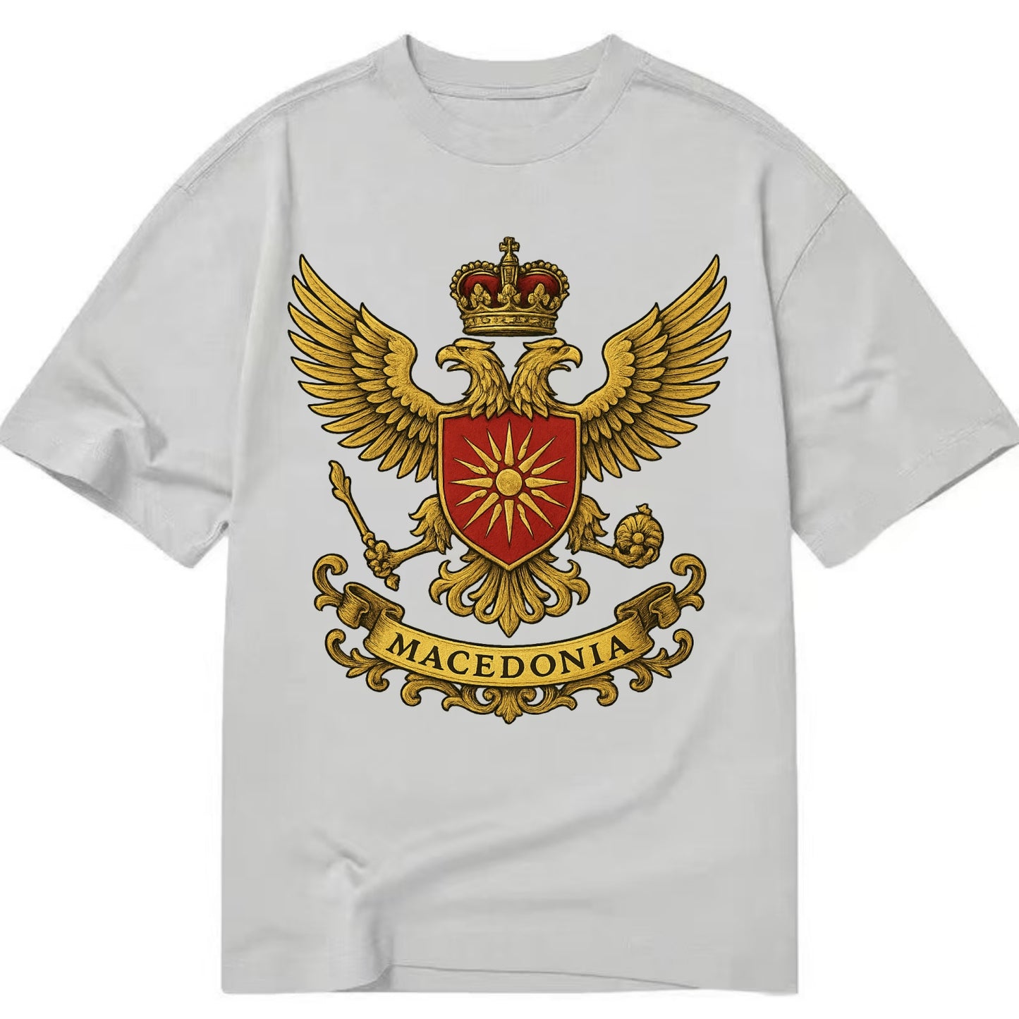 Macedonia Heritage Badge  - Classic T-shirt - Grey