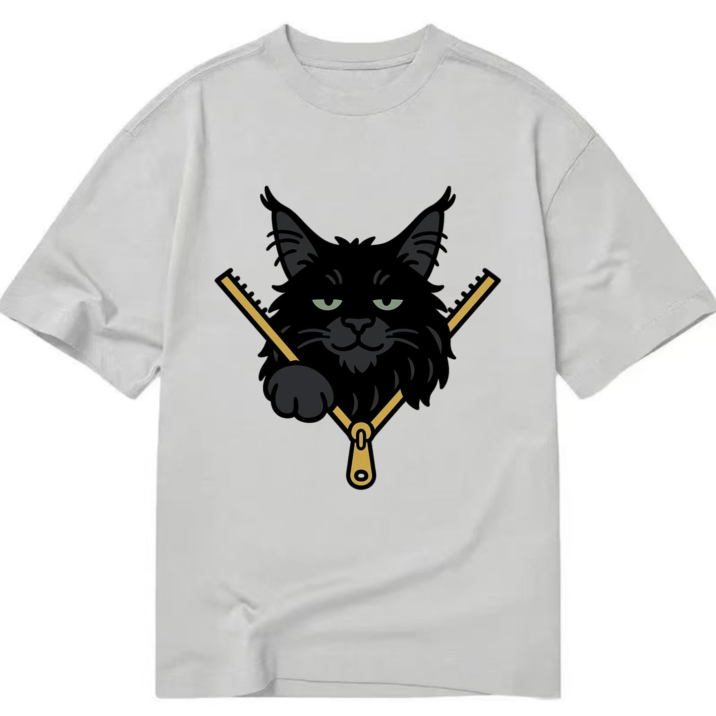 Black Maine Coon - Classic T-shirt - Grey