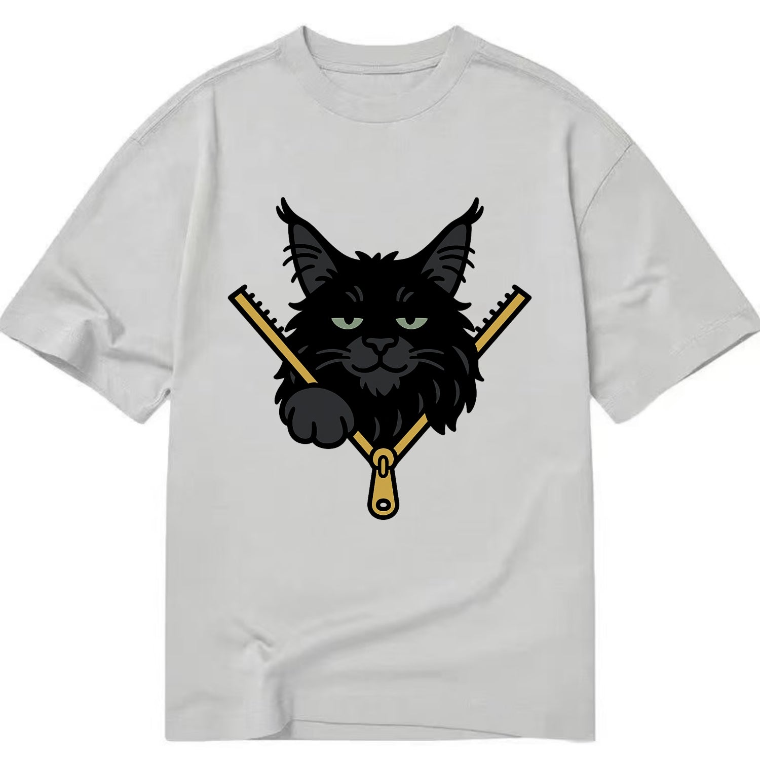 Black Maine Coon - Classic T-shirt - Grey
