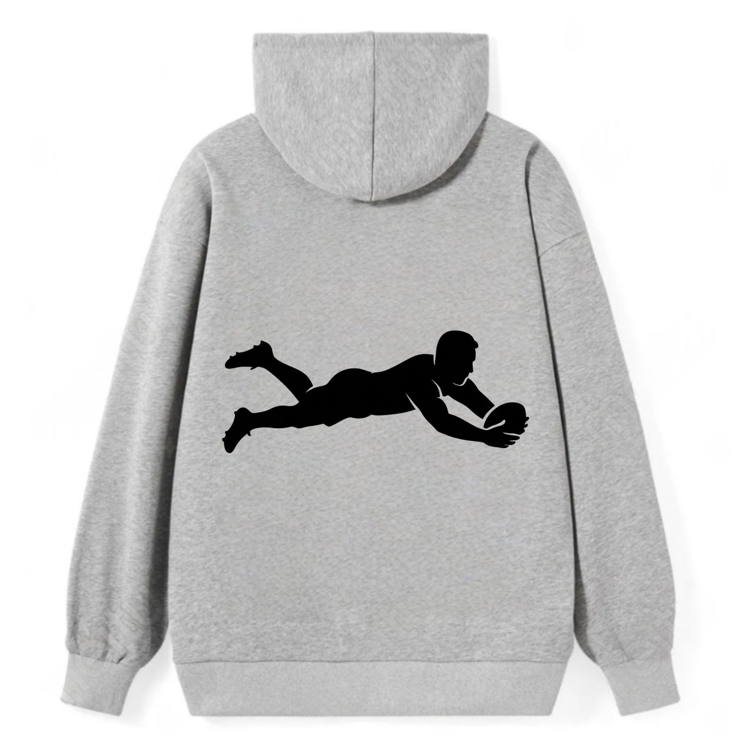 Rugby player diving for try - Classic Pullover Hoodie - Grey