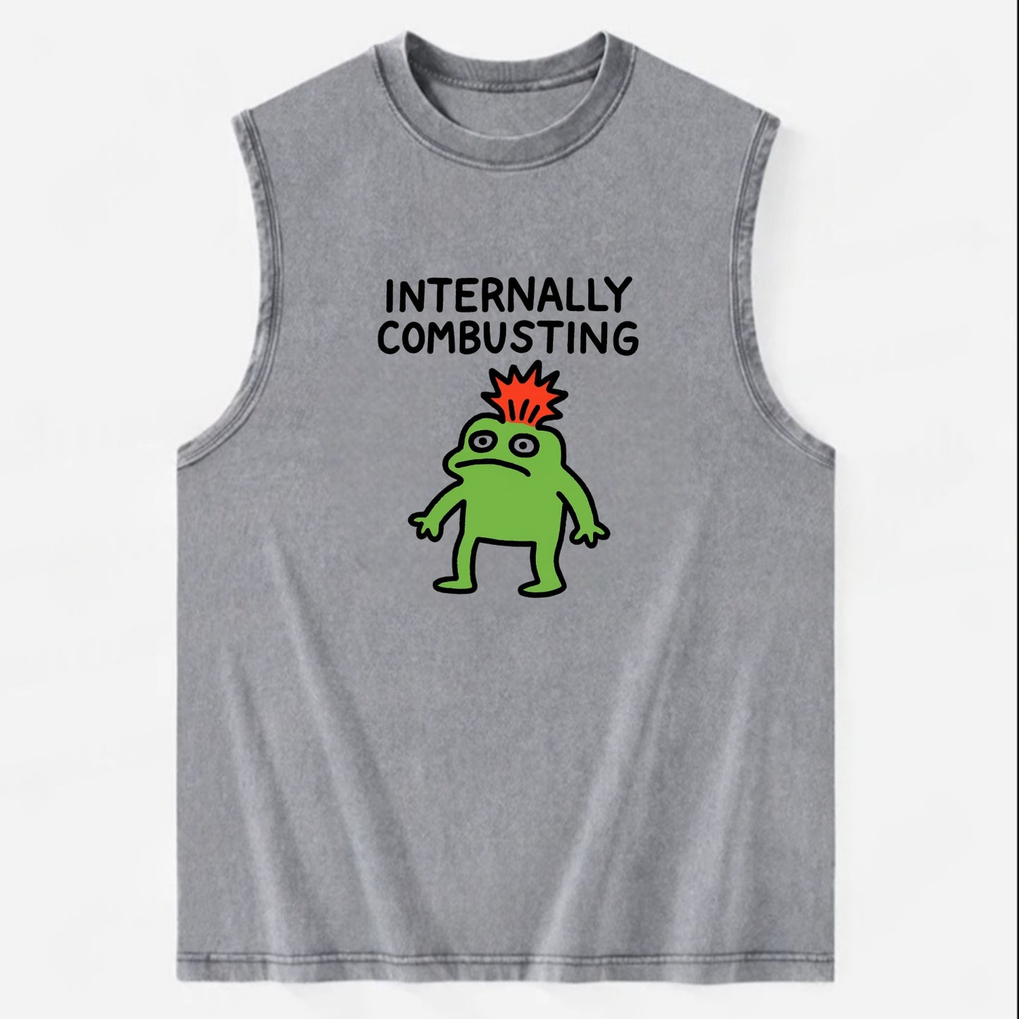 INTERNALLY COMBUSTING | Calm exterior exploding inside - Vintage Washed Tank - Grey