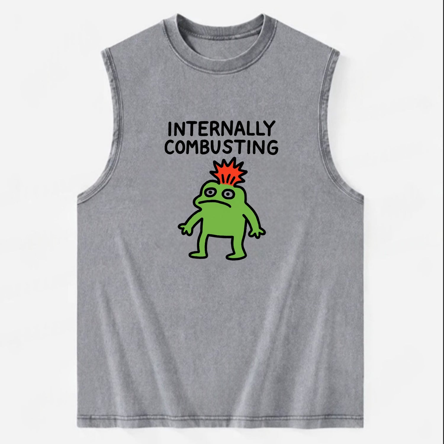 INTERNALLY COMBUSTING | Calm exterior exploding inside - Vintage Washed Tank - Grey