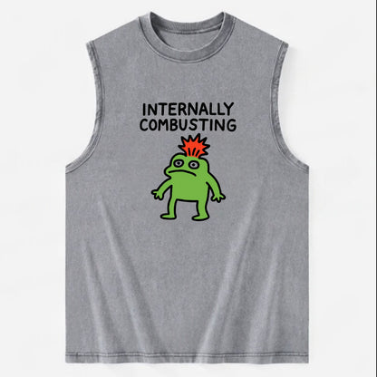 INTERNALLY COMBUSTING | Calm exterior exploding inside - Vintage Washed Tank - Grey