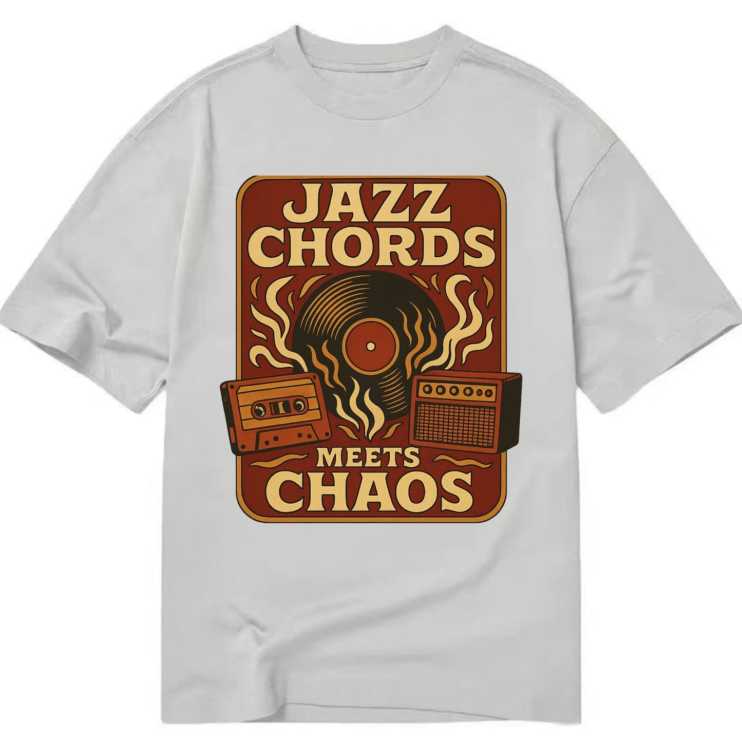 Jazz chords with hyperpop energy - "Jazz Meets Chaos" - unexpected fusion - Classic T-shirt - Grey