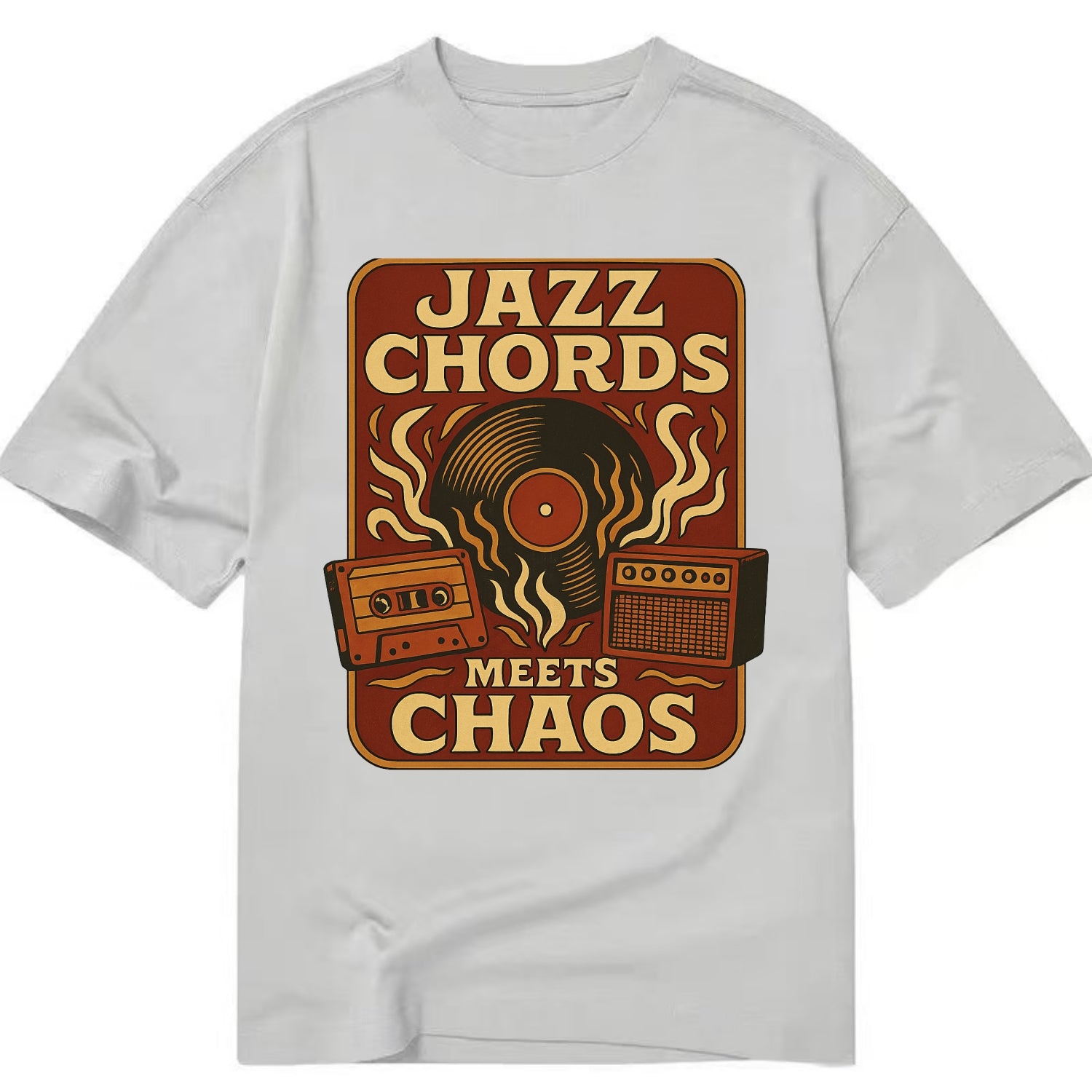 Jazz chords with hyperpop energy - "Jazz Meets Chaos" - unexpected fusion - Classic T-shirt - Grey