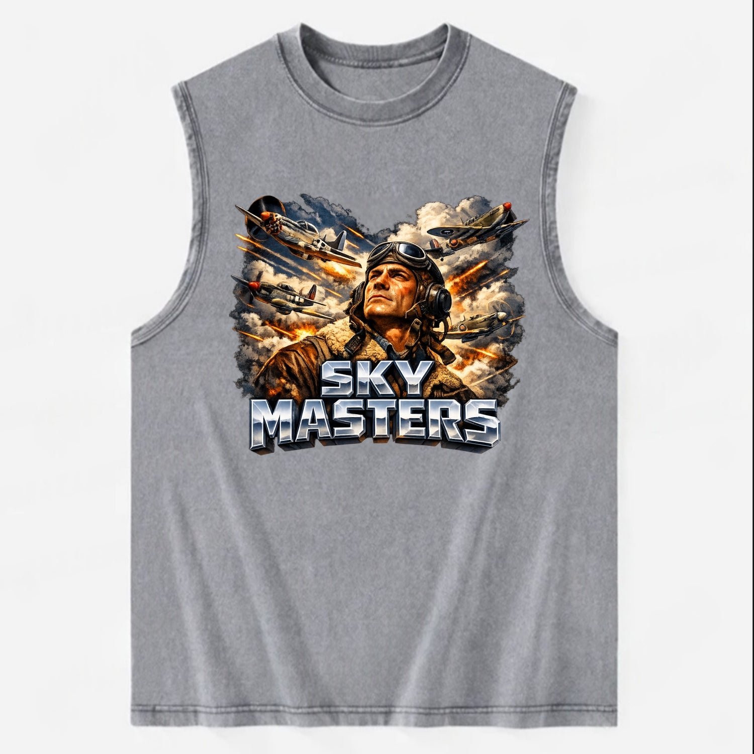 Sky Masters - Vintage Washed Tank - Grey
