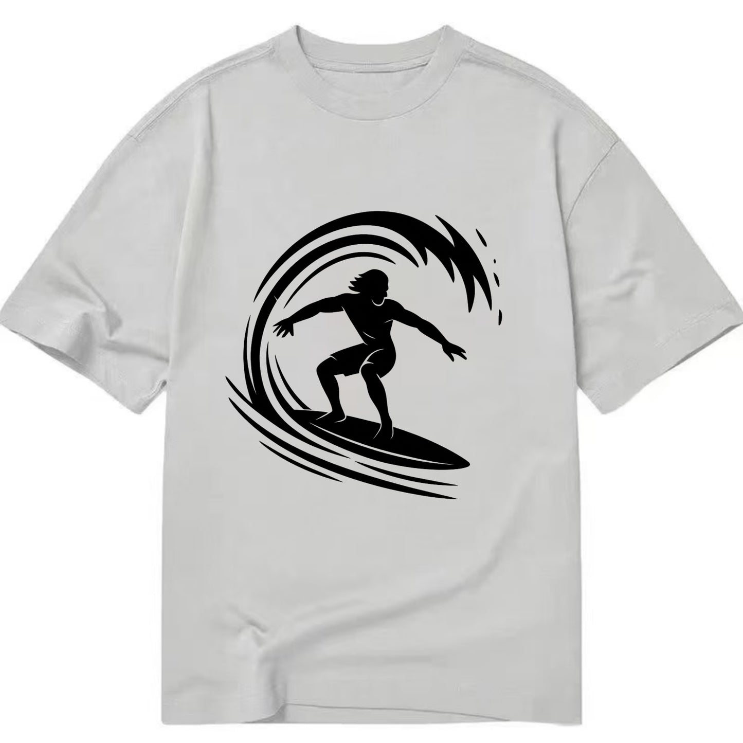 Hawaiian surfer riding big wave - Classic T-shirt - Grey