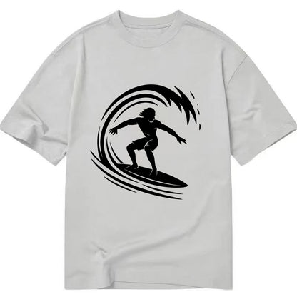 Hawaiian surfer riding big wave - Classic T-shirt - Grey