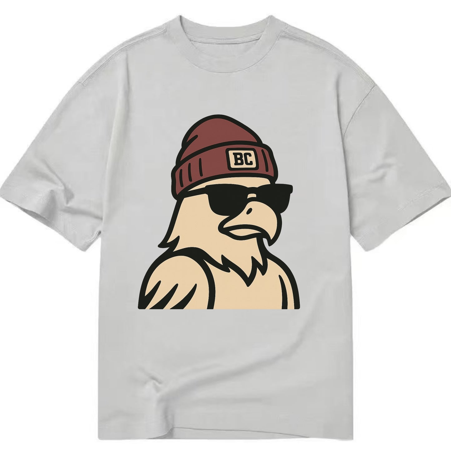 Chestnut Hill Eagle wearing Boston College beanie with BC patch - Classic T-shirt - Grey