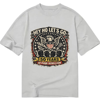 RAMONES LEGACY | Hey Ho Let's Go typography | Presidential seal parody | Four - Classic T-shirt - Grey