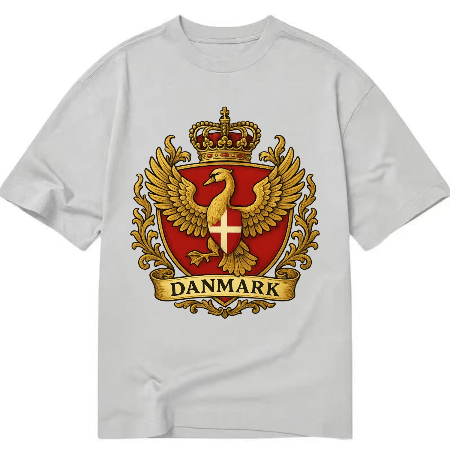 Denmark Heritage Badge  - Classic T-shirt - Grey