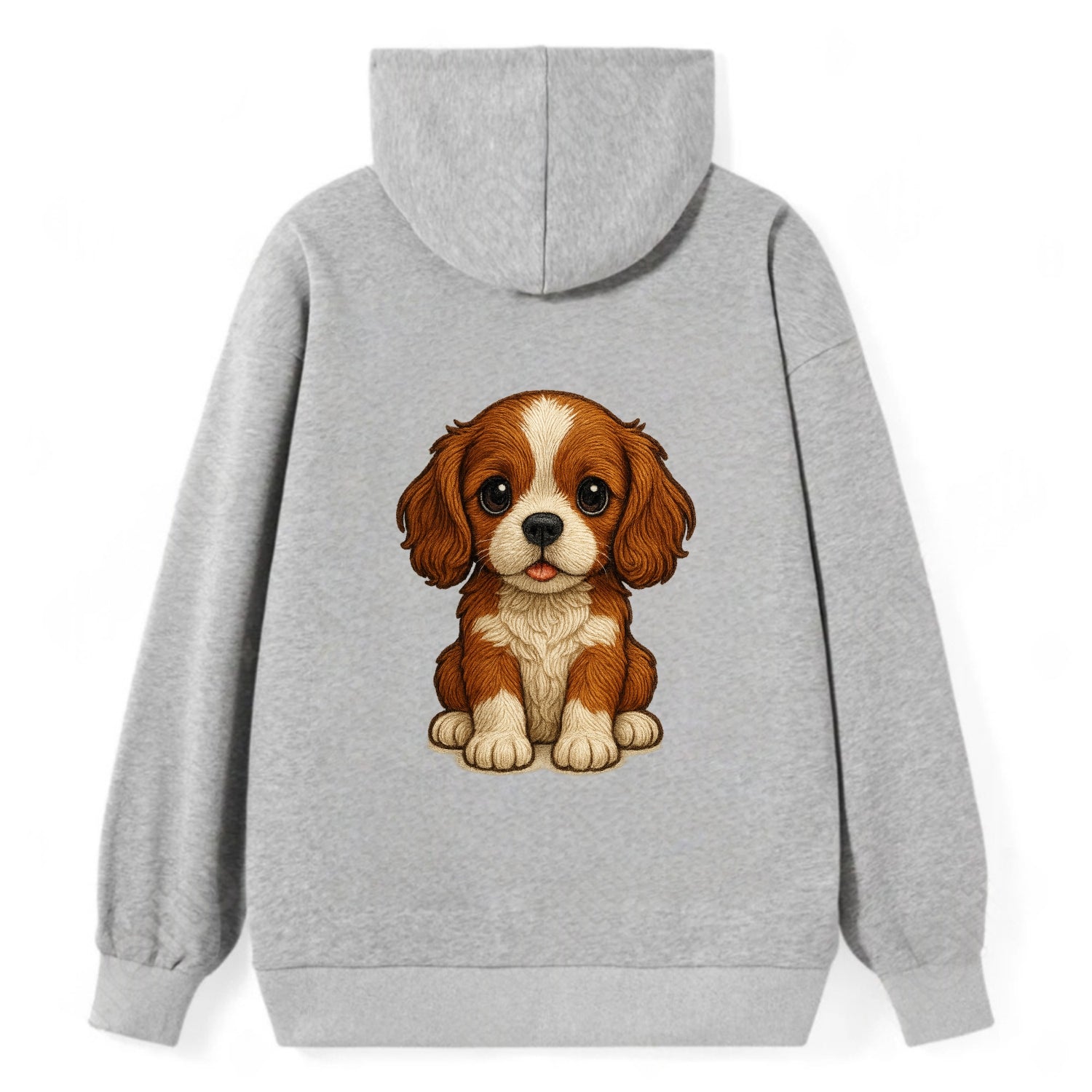 Baby Cavalier King Charles Spaniel Puppy - silky ears, gentle eyes, sweet - Classic Pullover Hoodie - Grey