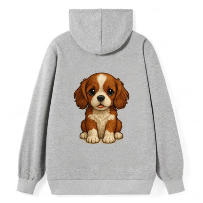 Baby Cavalier King Charles Spaniel Puppy - silky ears, gentle eyes, sweet - Classic Pullover Hoodie - Grey