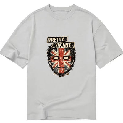 PRETTY VACANT | Blank stare Union Jack face | Empty expression | Punk nihilism | - Classic T-shirt - Grey
