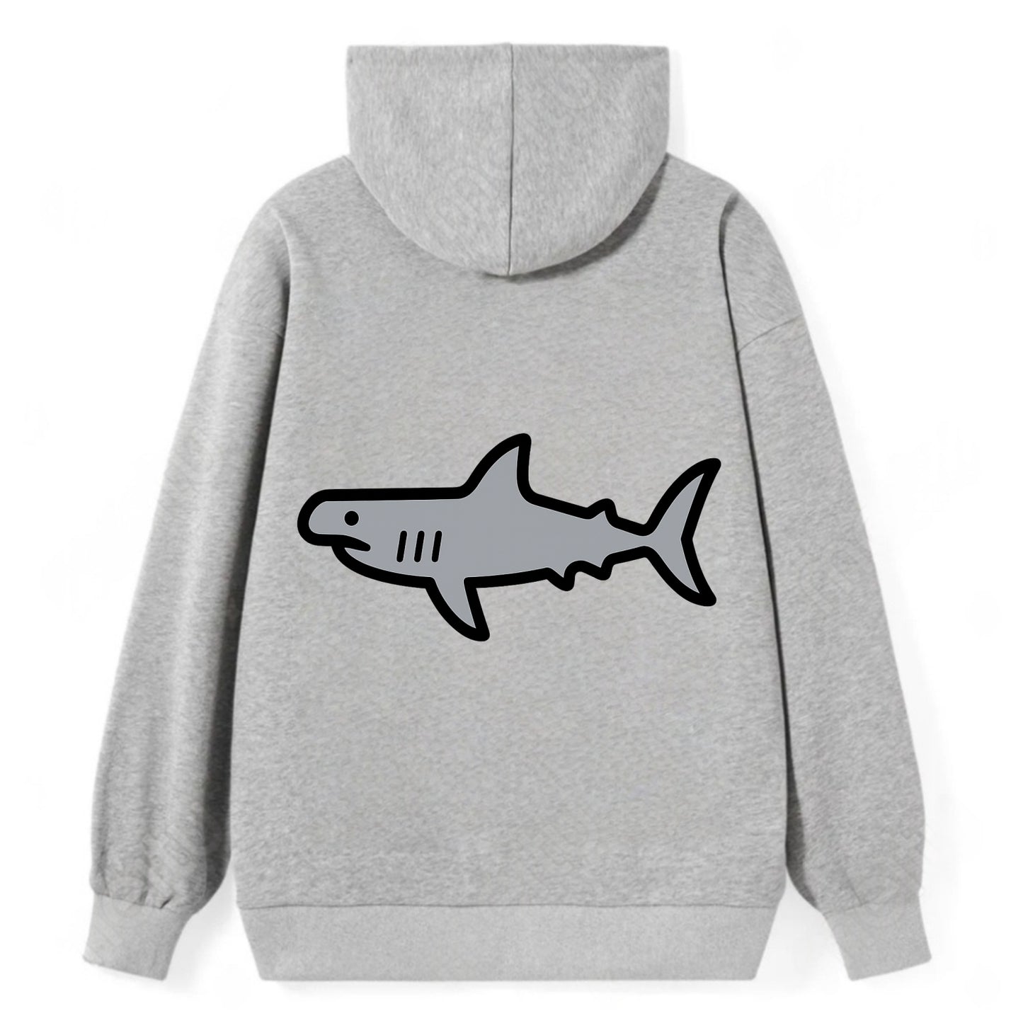 Hammerhead Shark - Gray distinctive head flat side profile - Classic Pullover Hoodie - Grey