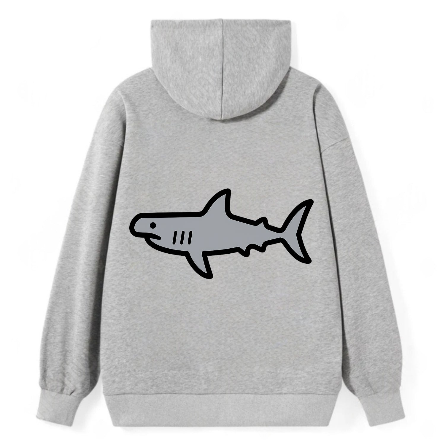 Hammerhead Shark - Gray distinctive head flat side profile - Classic Pullover Hoodie - Grey