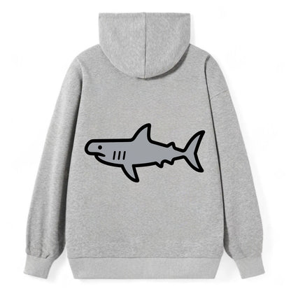 Hammerhead Shark - Gray distinctive head flat side profile - Classic Pullover Hoodie - Grey