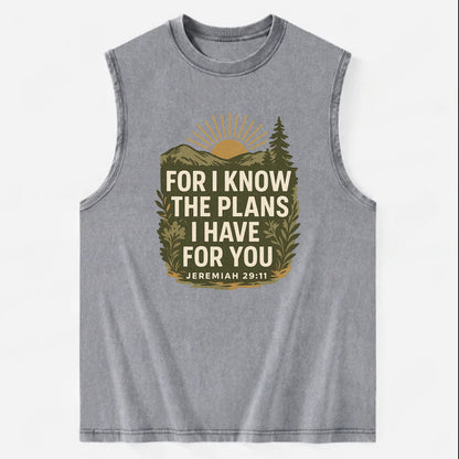Jeremiah 29:11 Sunrise - Vintage Washed Tank - Grey