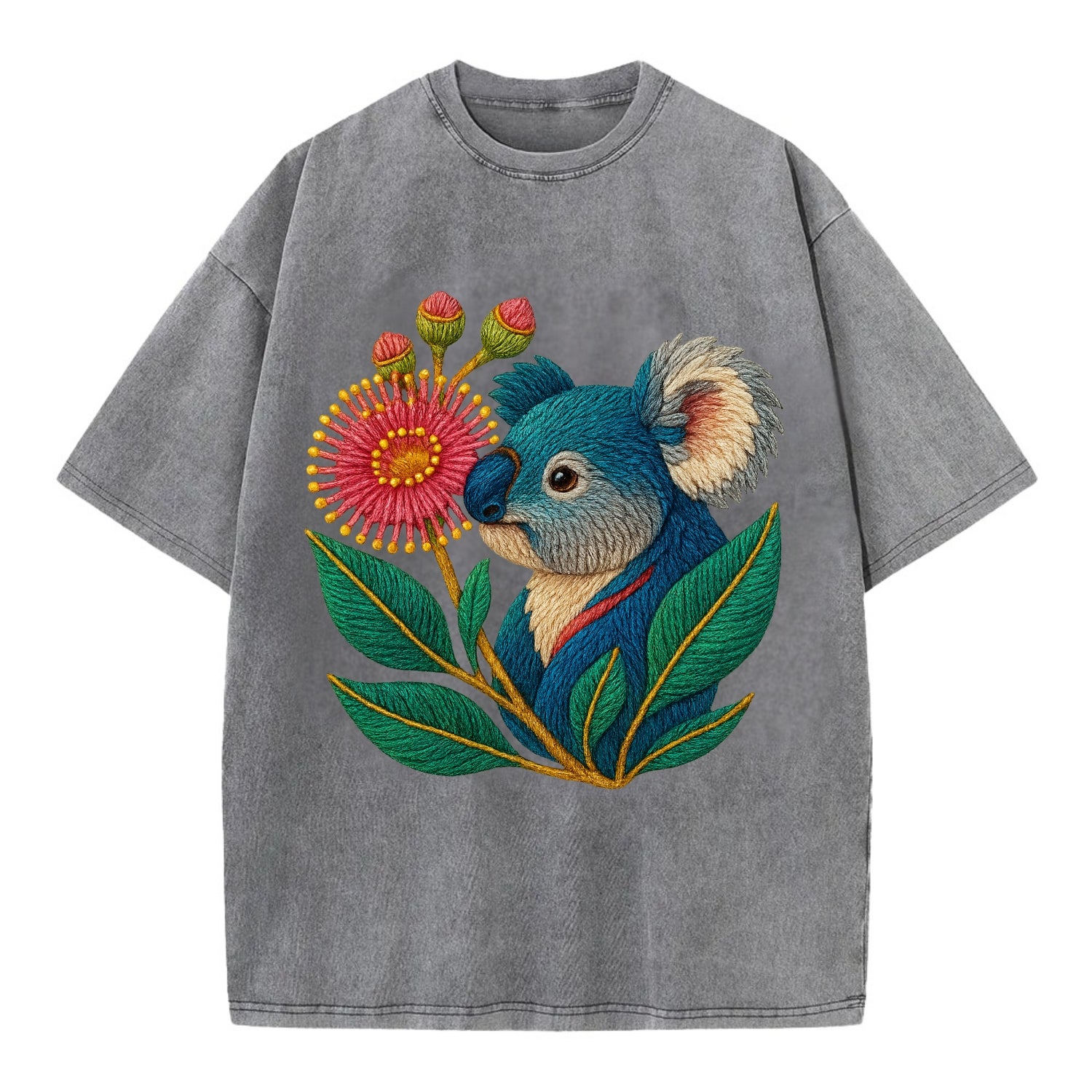 Koala Eucalyptus Bloom - Vintage T-shirt - Grey