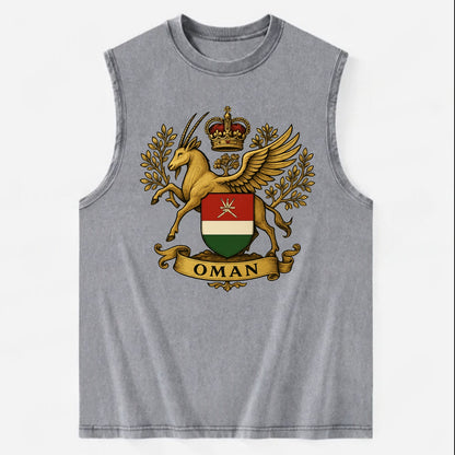Oman Heritage Badge  - Vintage Washed Tank - Grey