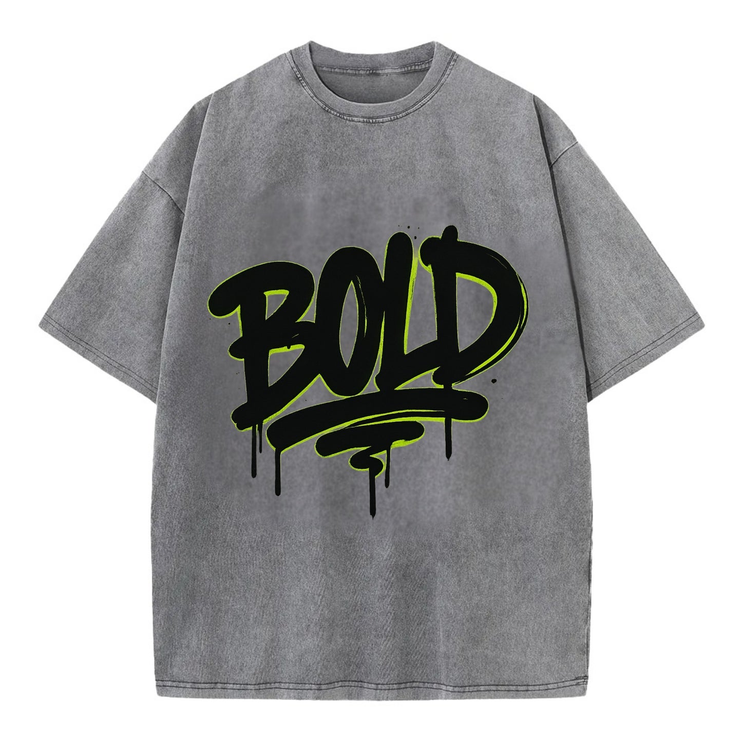 Bold typography design - "BOLD" - courageous, standing out - Vintage T-shirt - Grey