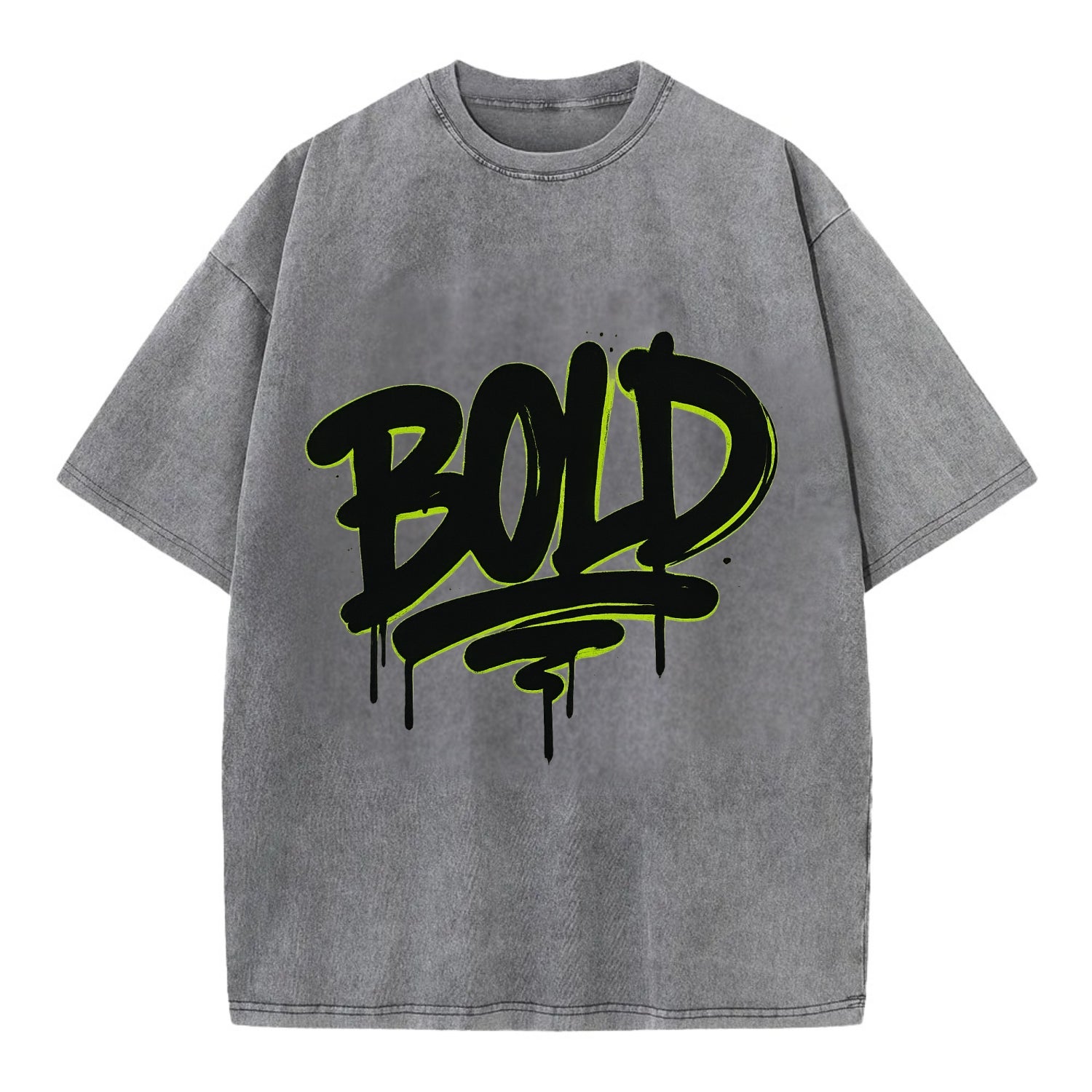 Bold typography design - "BOLD" - courageous, standing out - Vintage T-shirt - Grey